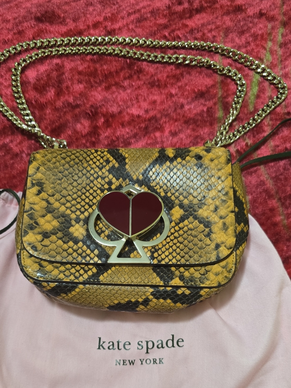 Kate Spade Nicola Twistlock Snake Embossed Leather Convertible Crossbody Bag